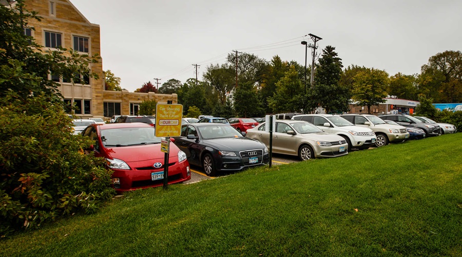 The McNeely Hall parking lot at the corner of Grand and Cleveland Avenues is shown October 2, 2014